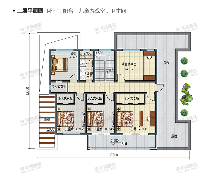 18x14米現(xiàn)代風(fēng)農(nóng)村別墅設(shè)計(jì)圖紙