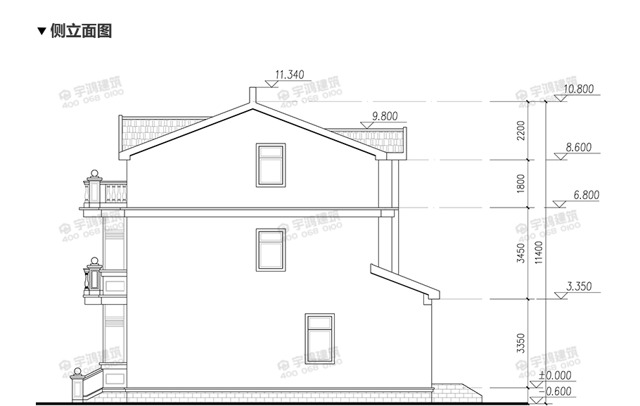 12x12米26萬新農村自建房設計圖紙
