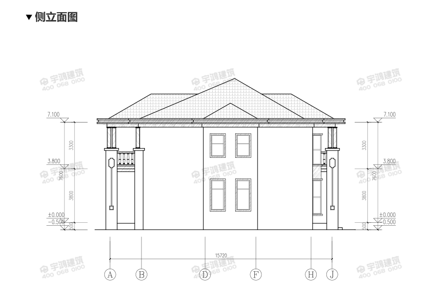 240平兩層帶堂屋自建房設(shè)計(jì)圖紙