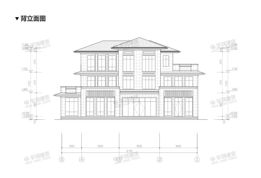新亞洲風(fēng)格三層農(nóng)村自建別墅設(shè)計(jì)圖紙